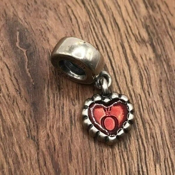 Pandora Sterling Silver Heart Forever Enamel Dangle Charm Bead 790471 Retired