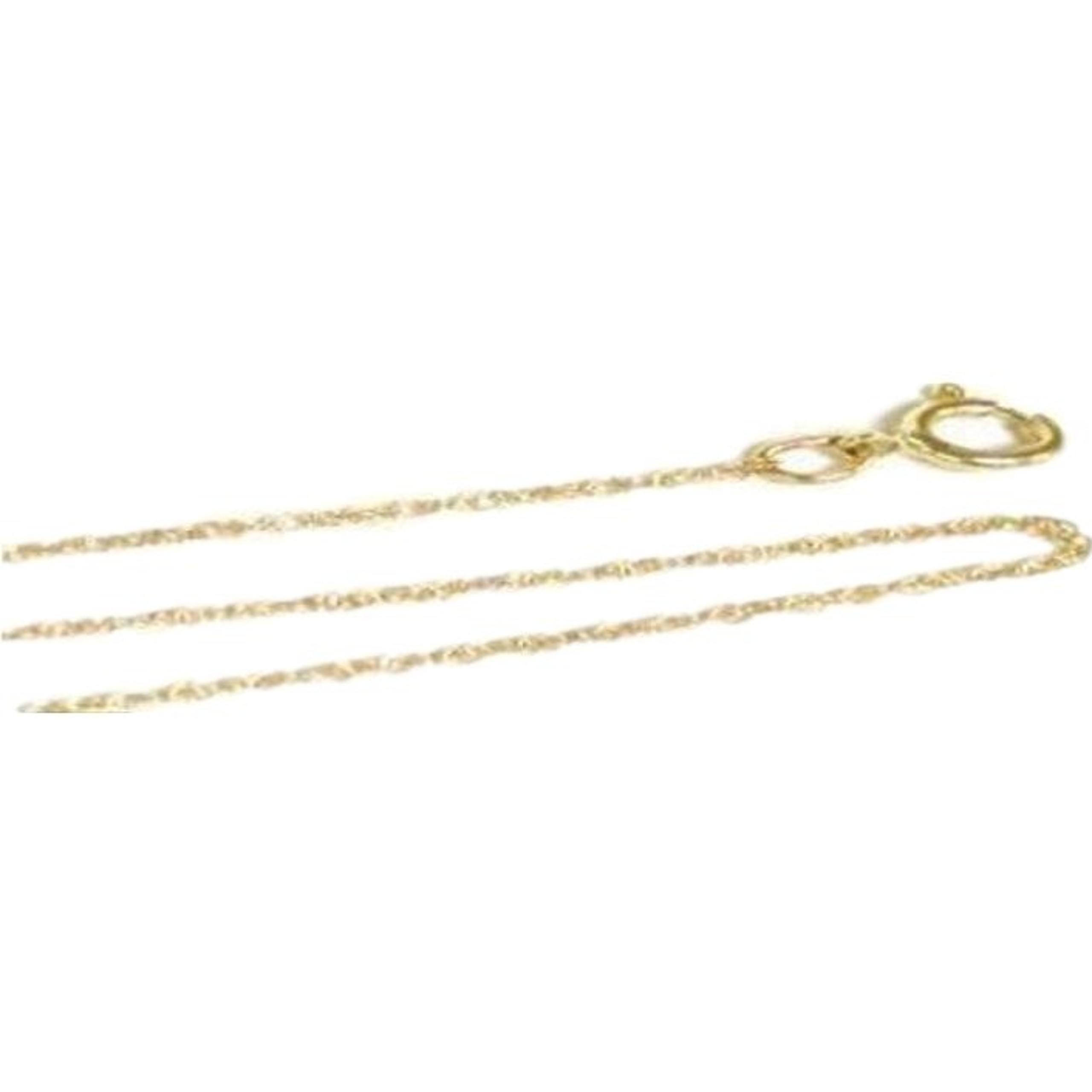 14K Yellow Gold Solid 18" Cable Chain Jewelry
