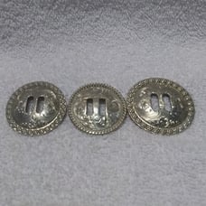 3 Montana Silversmiths Silver Round Flower Filigree Belt Chochos Great Vintage