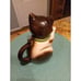Vintage CMI 8.5 Porcelain Kitty Cat Teapot w/ Green Collar Made in Japan 1972