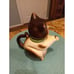 Vintage CMI 8.5 Porcelain Kitty Cat Teapot w/ Green Collar Made in Japan 1972