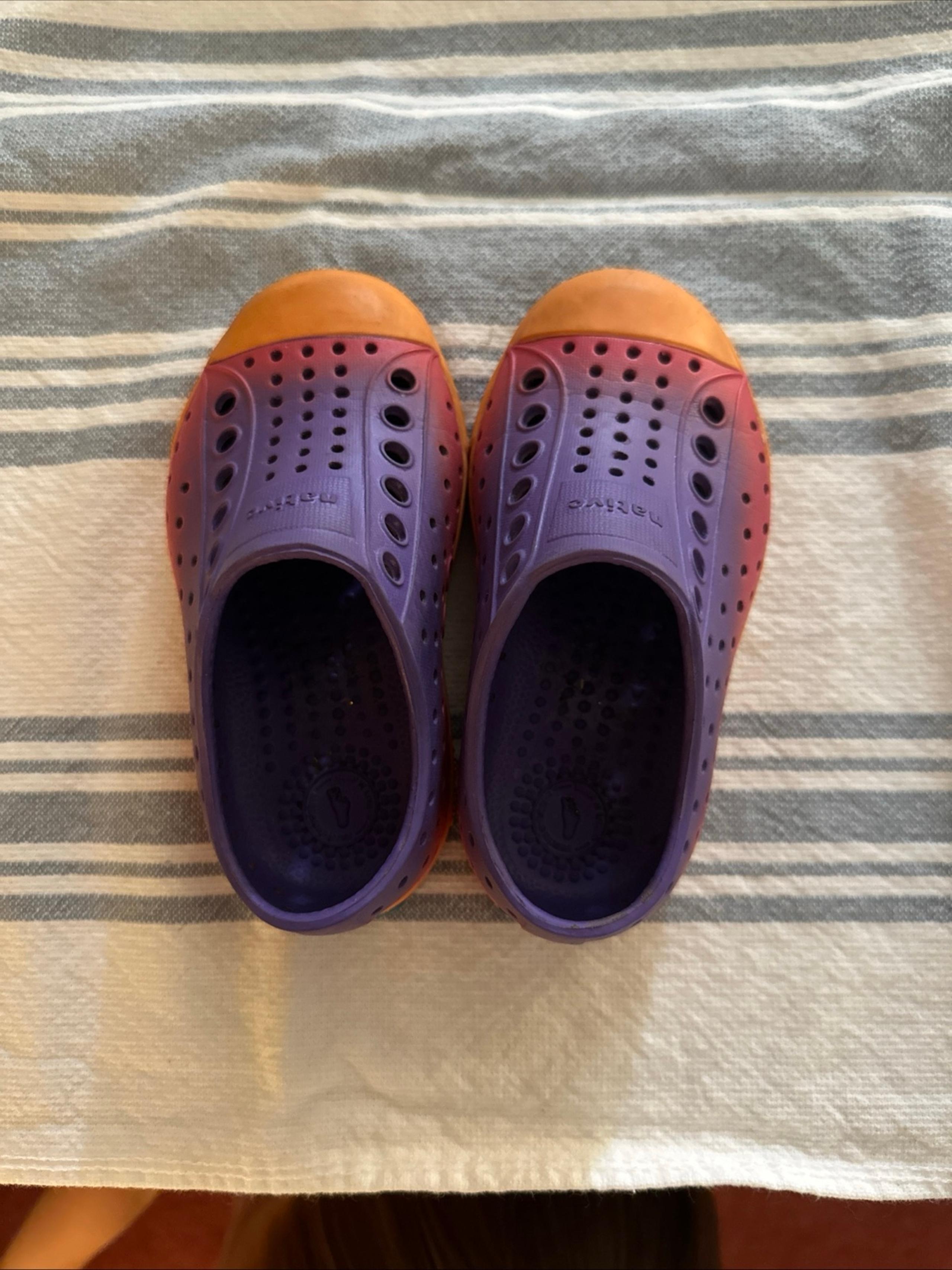 Native Toddler Girls Jefferson Sugarlite Shoes Ombré Violet/Orange Size C6