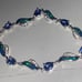 Opal & Tanzanite with diamond chips bracelet .