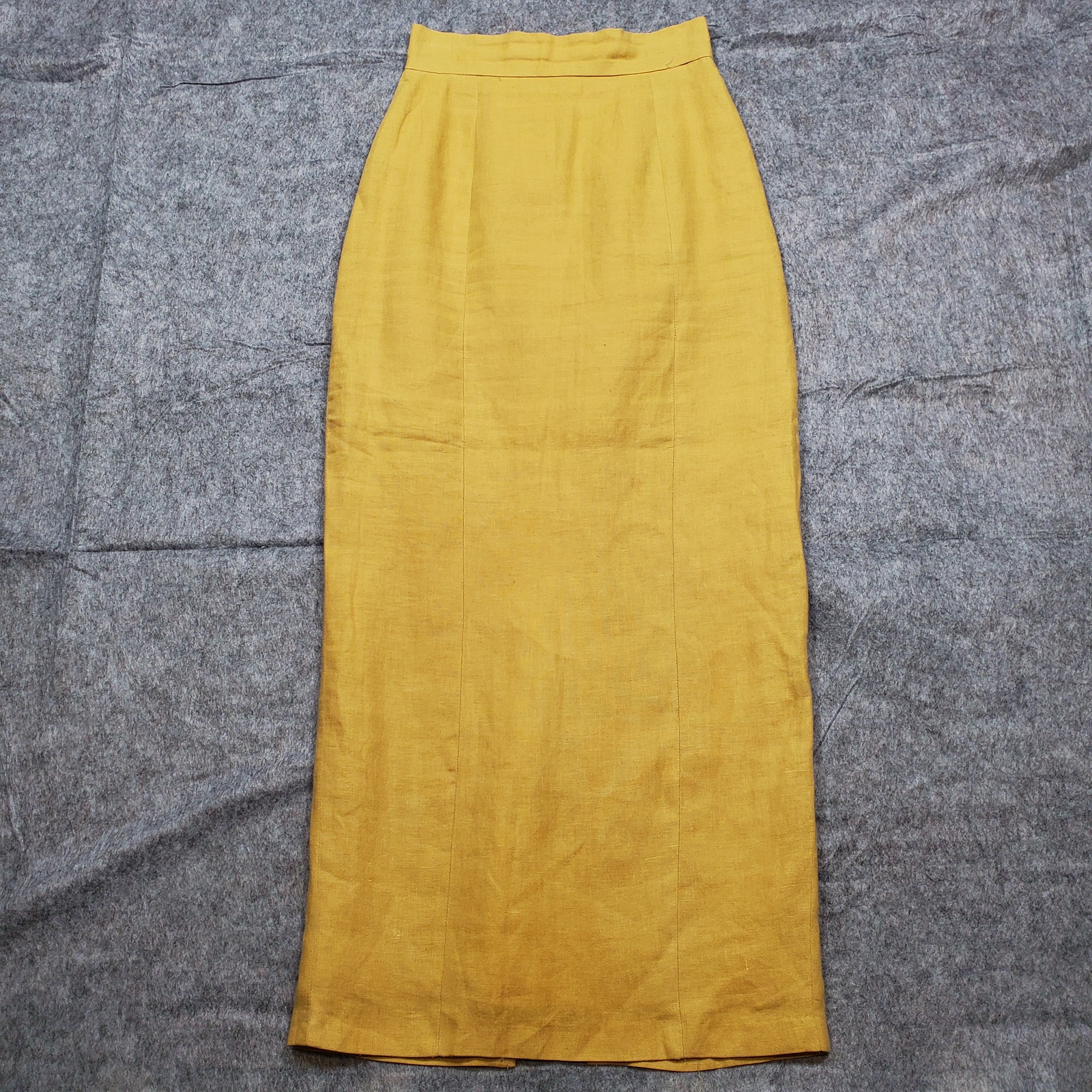 Vintage Vilma Alexander Skirt Womens Size 6 Linen Maxi High Waist Gold Old Money