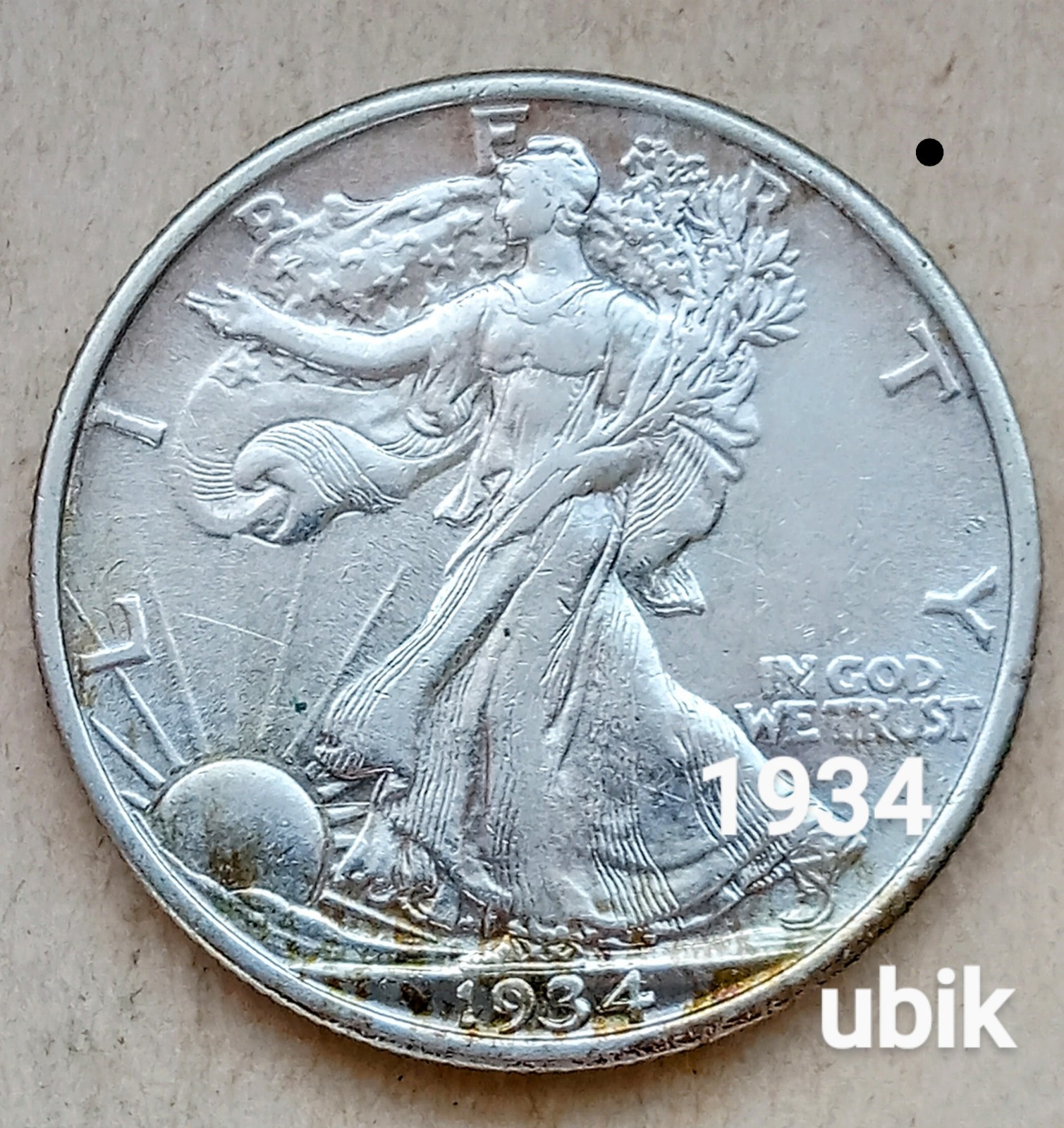 1934 Walking Liberty Half Dollar • .900 Silver • + Luster & Toning • AU *wl342