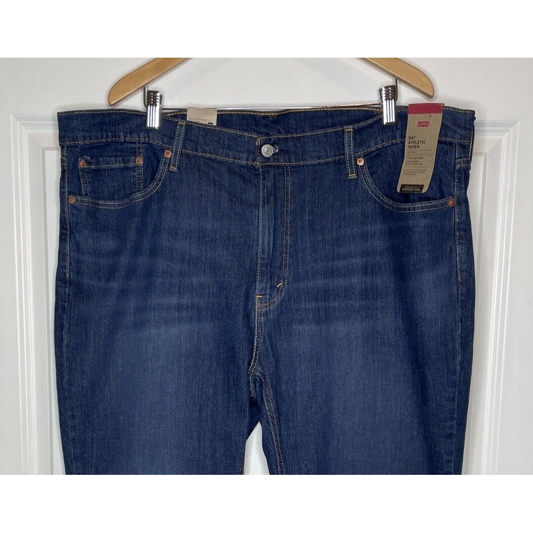 New Levi's 541 Athletic Taper Flex Stretch Performance Blue Jeans Men Size 44x28