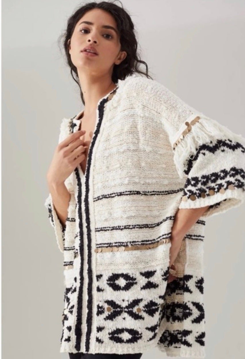 Anthropologie Margot Fringed Poncho