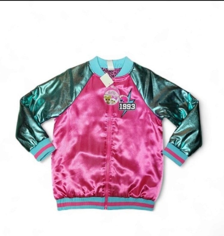 LOL Surprise Pink/Teal “Go Team” LOL Glitter Series Jacket Size 7/8