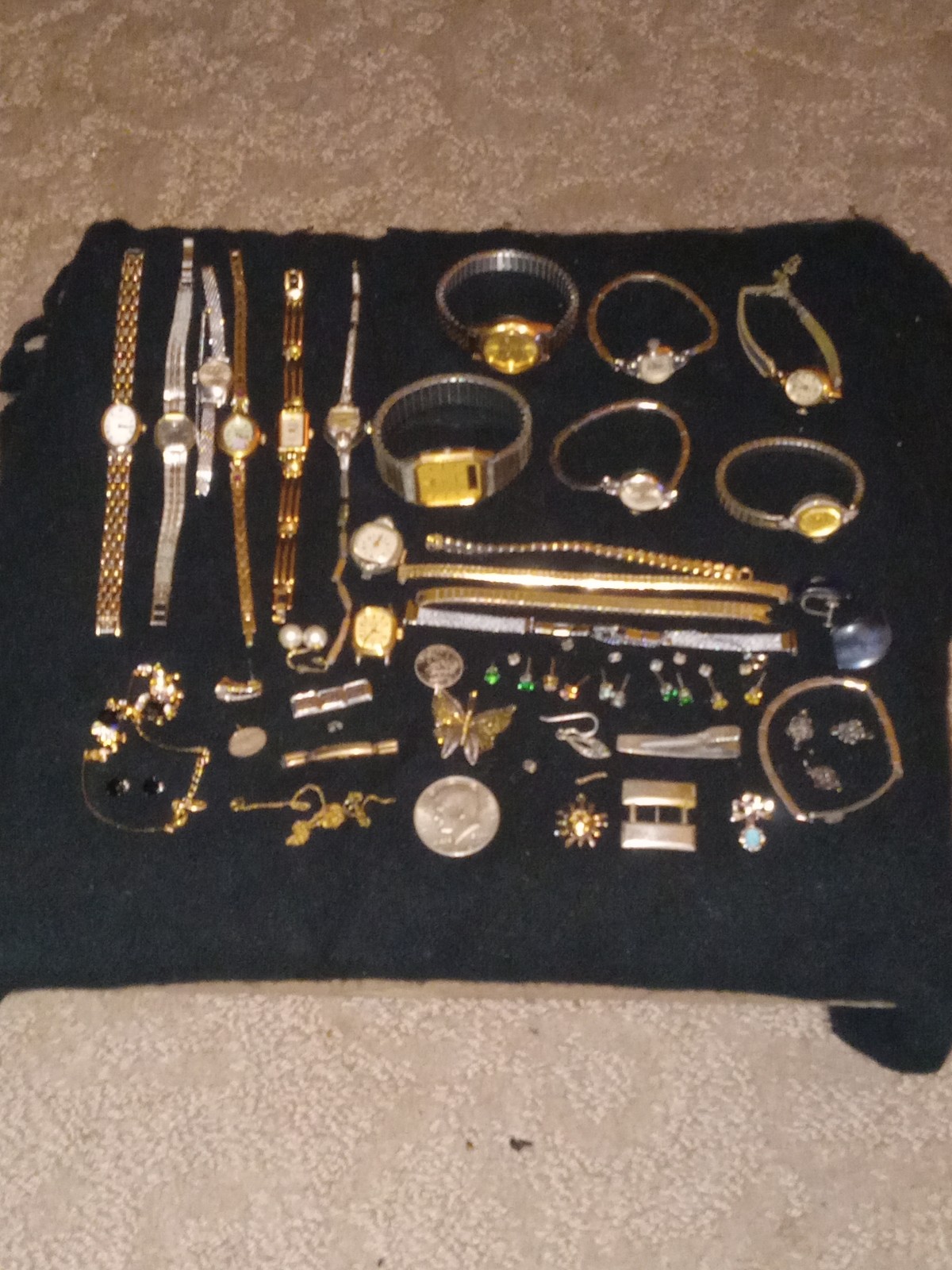 Collection of gold filled and silver items lot. Read descriptions