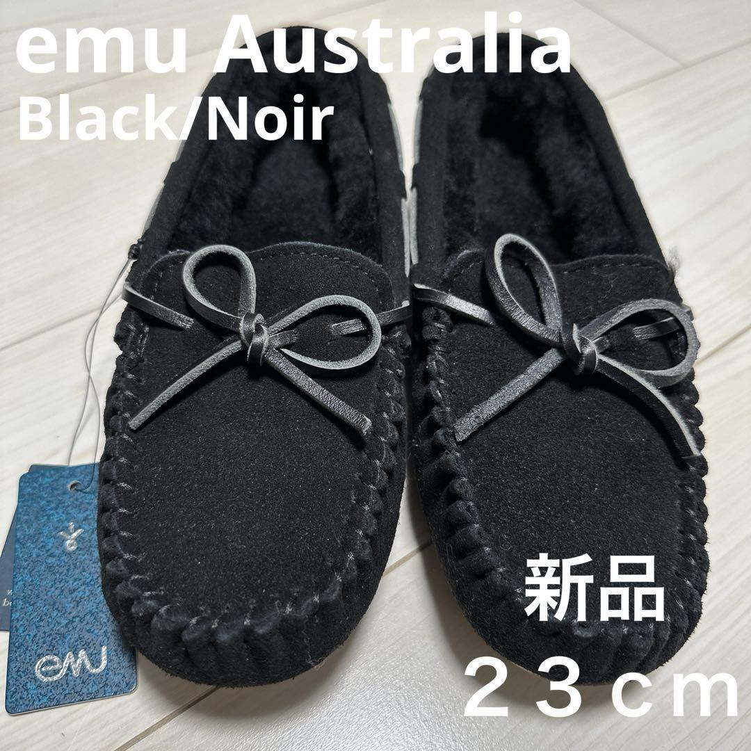 [Brand New] emu Amity Moccasins Black 23 cm