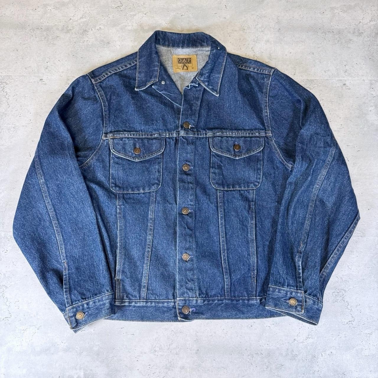 Vintage 80s Gap Denim Trucker Jean Jacket • Large