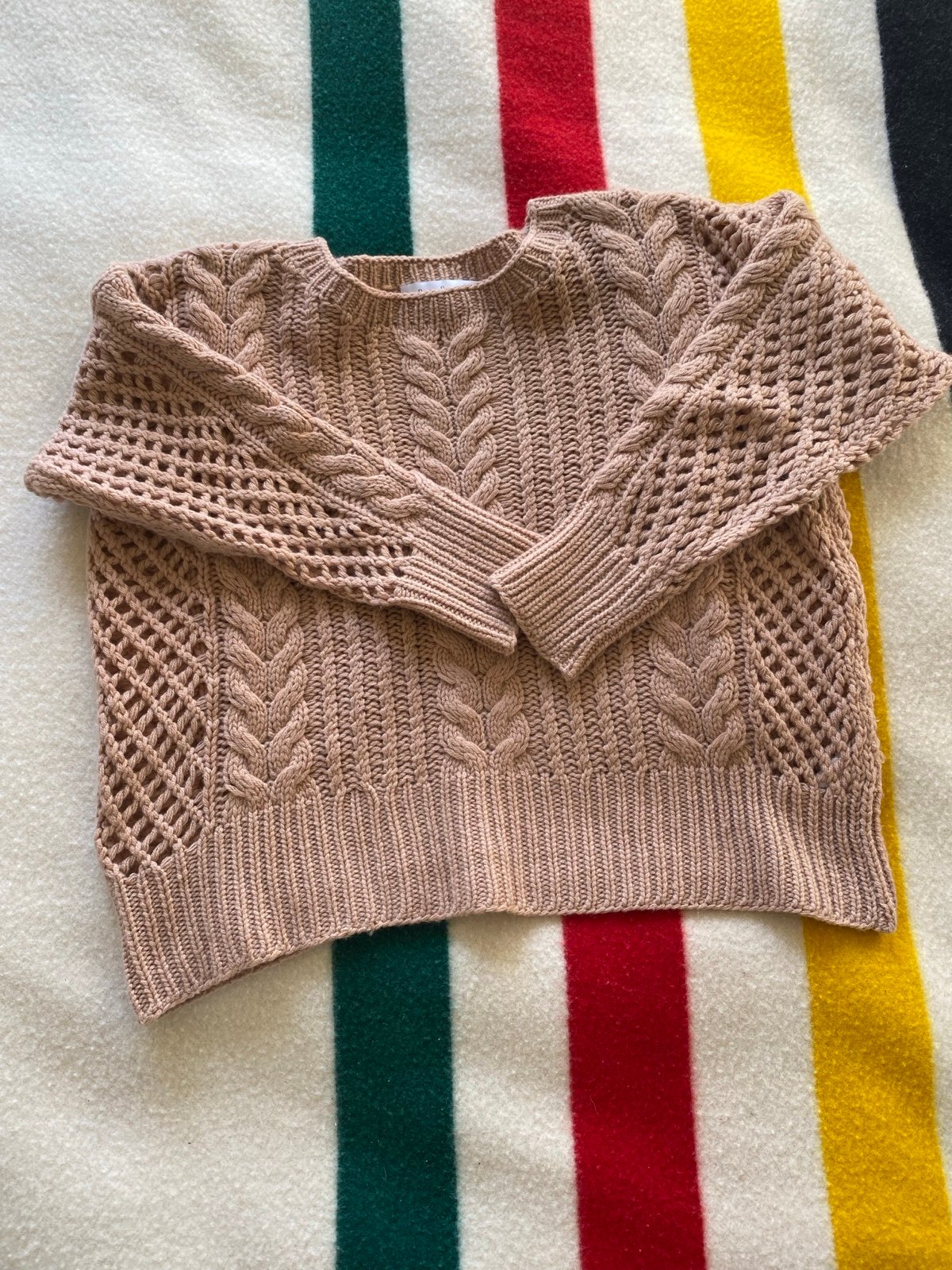 Ryan Roche cashmere fisherman sweater rose XS