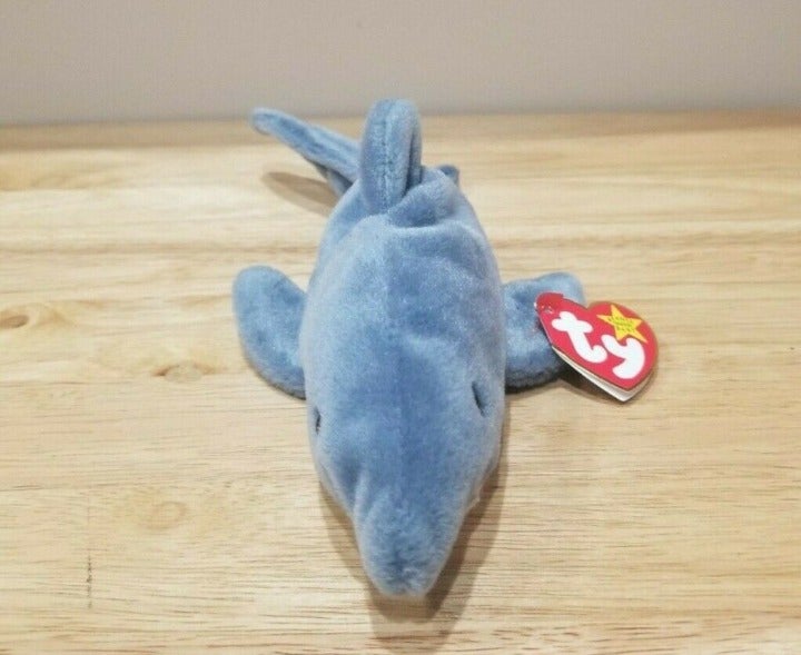 RARE TY Beanie Baby Shark Crunch 1996