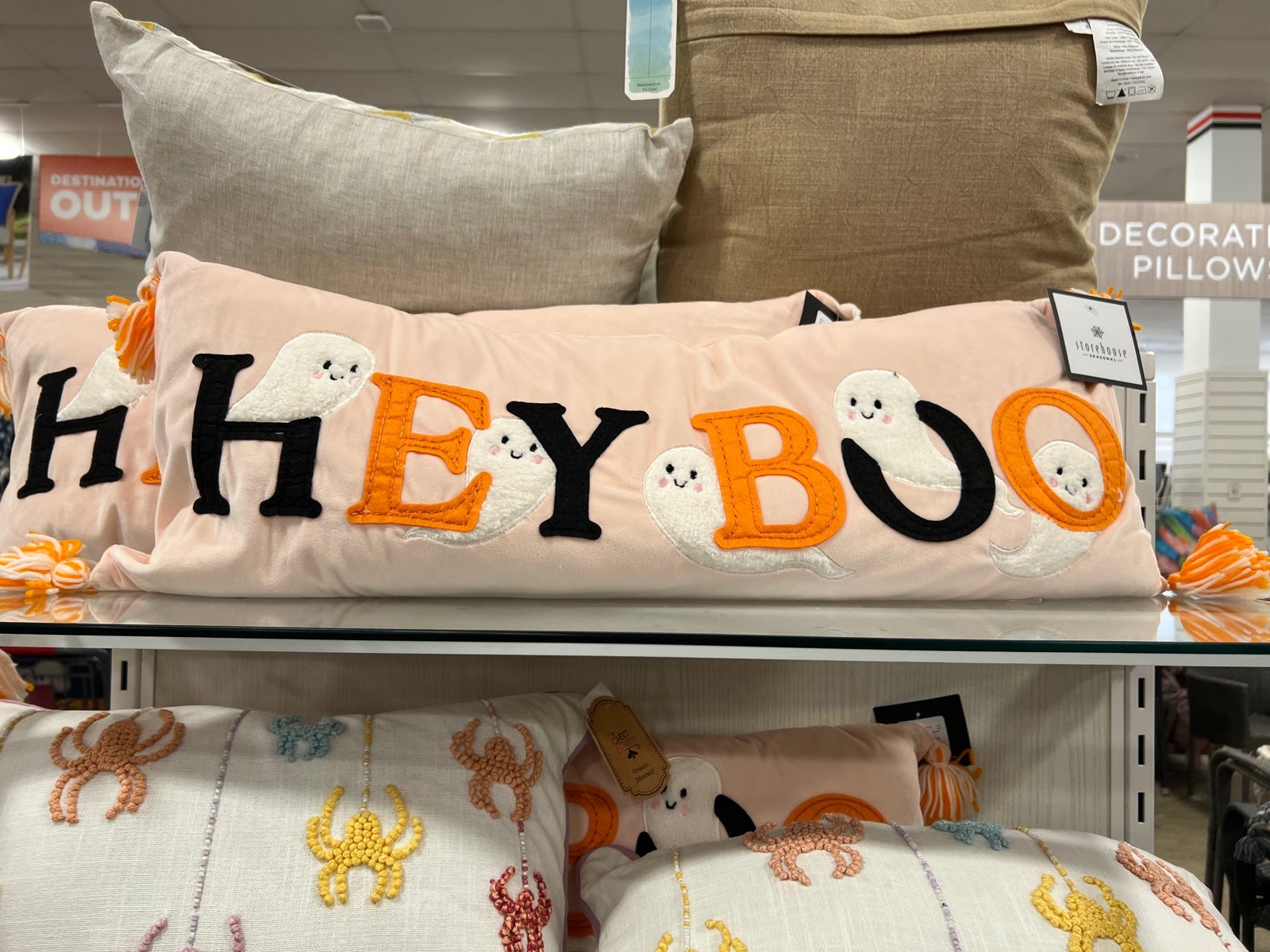 Halloween Ghosts Hey BOO Throw Pillow