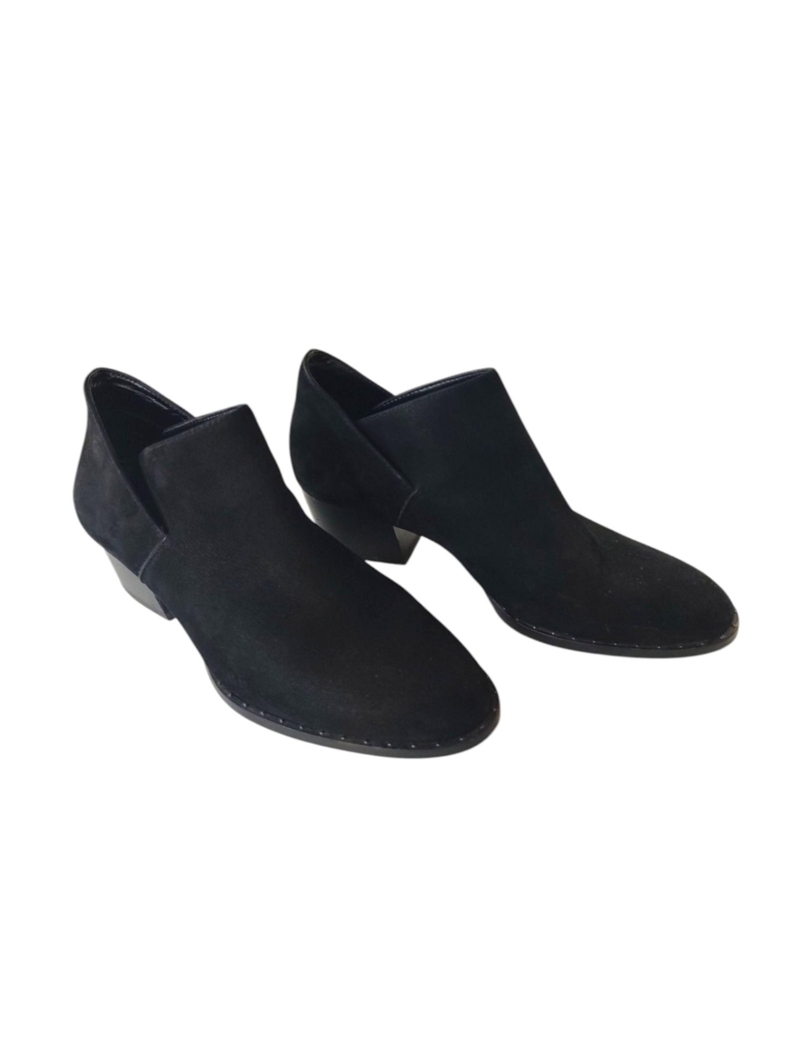Antonio Melani Black Suede Gothic Office Siren Witchy Heeled Sz 8 Ankle Boots