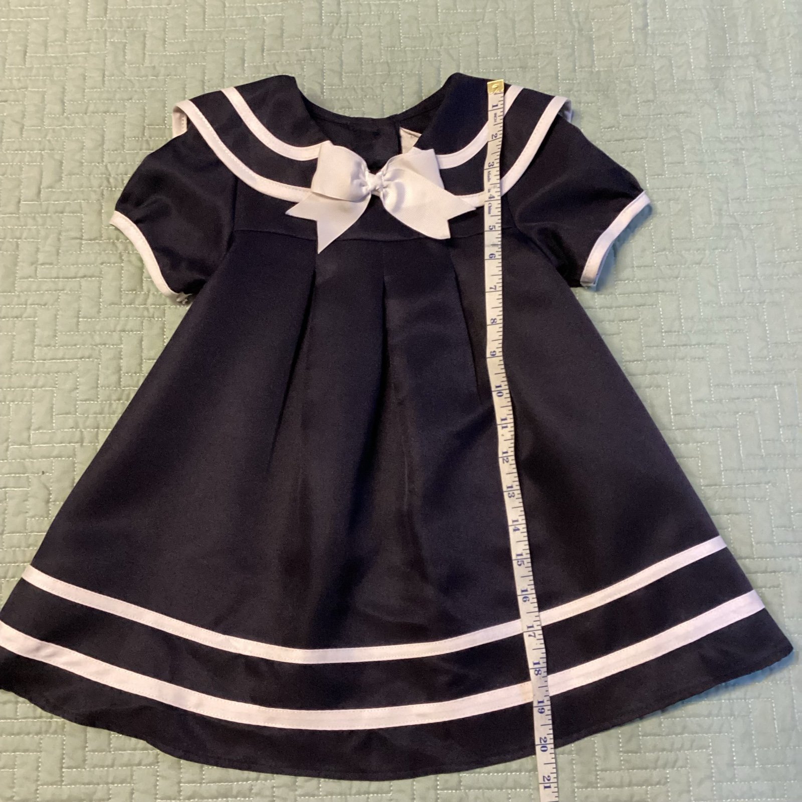 Pre-owned Rare Editions Girls Size 2T Blue Pleated Sailor Dress!