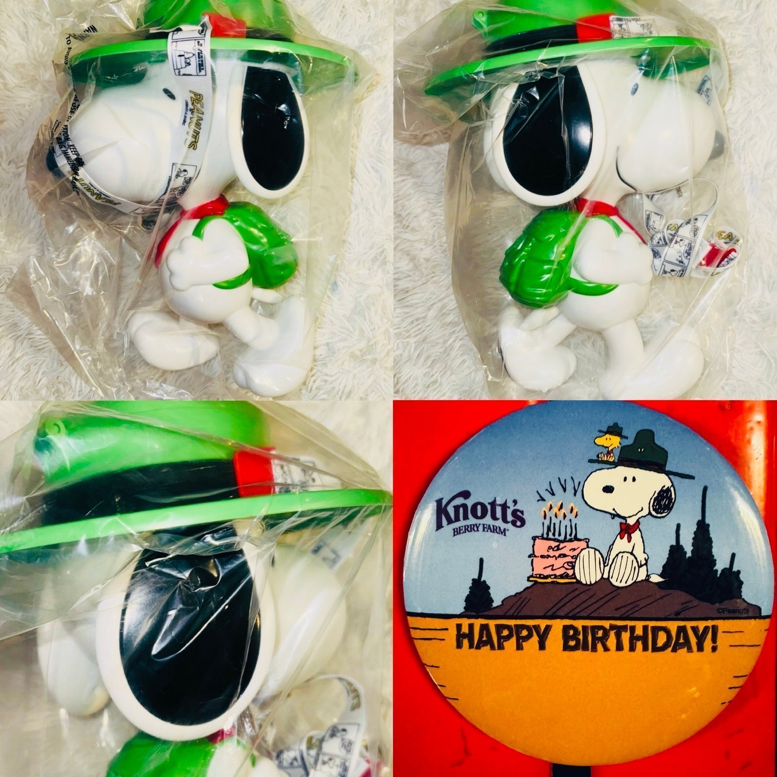 Knotts Peanuts Snoopy Beagle Ranger Scout Popcorn Bucket Lanyard & pin 2pc LE