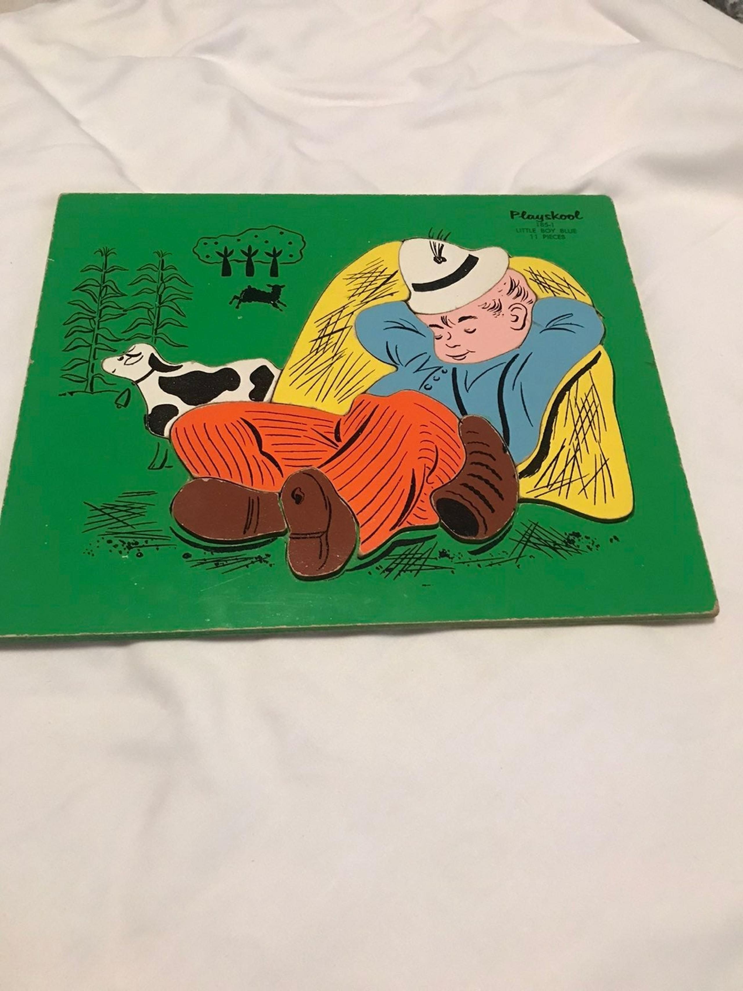 Two Playskool Vintage Wooden Puzzles