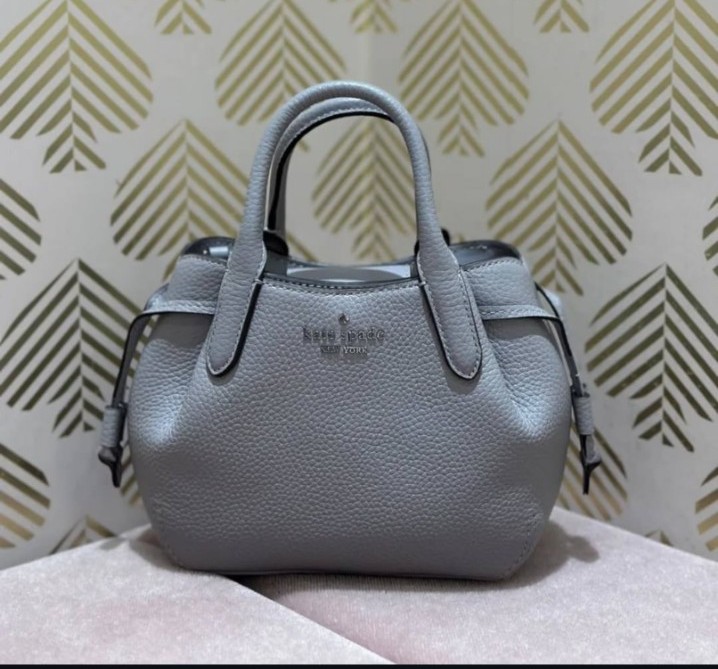 NWT Kate Spade KI859 Dumpling Mini Leather Satchel Crossbody in Mountain Grey