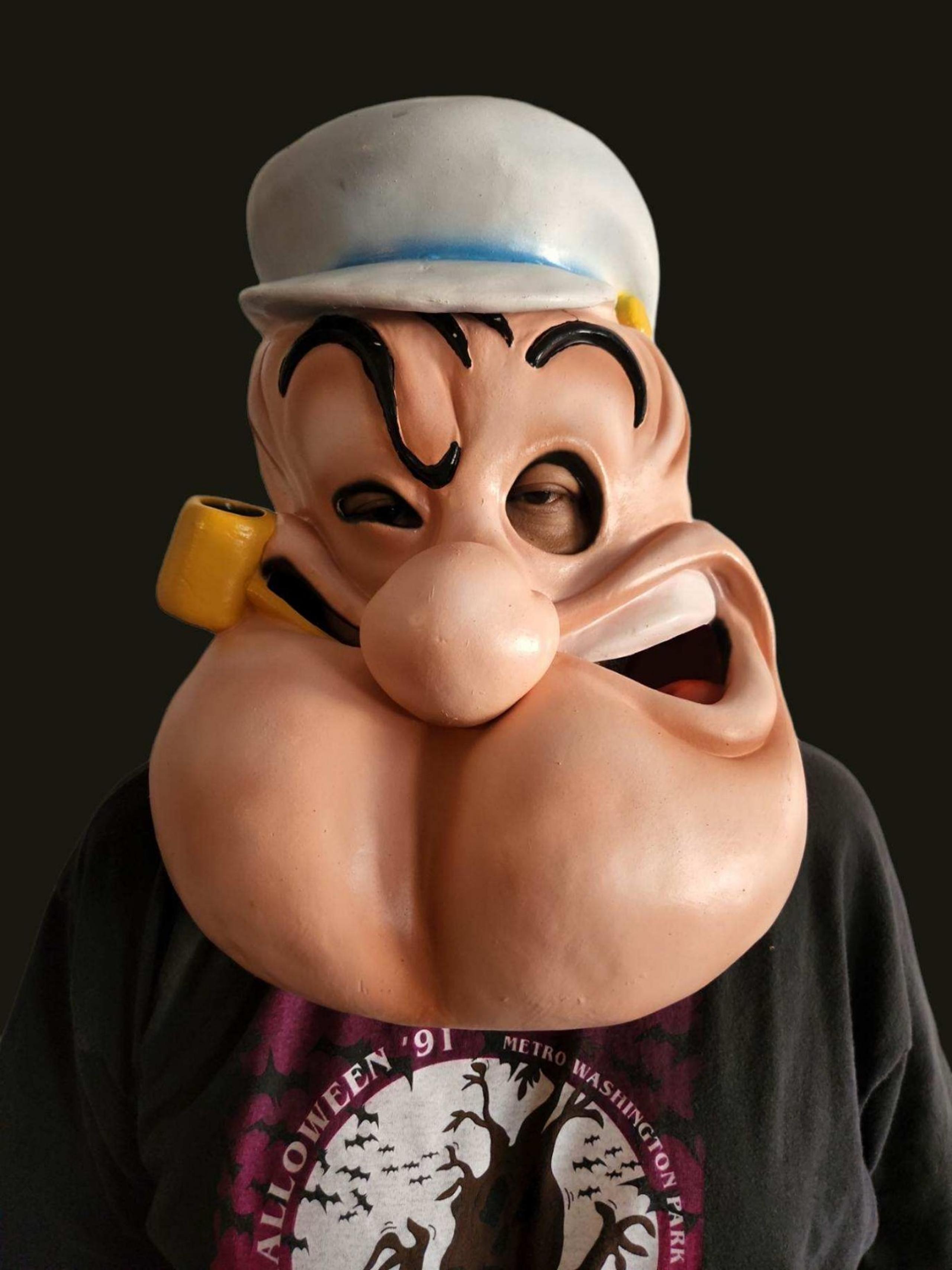 2001 Rare Popeye The Sailor Mask Rubber Latex Halloween