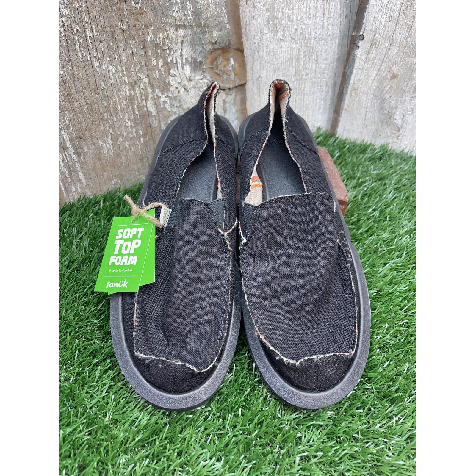 Sanuk Black W Donna St Hemp Women's Black 10