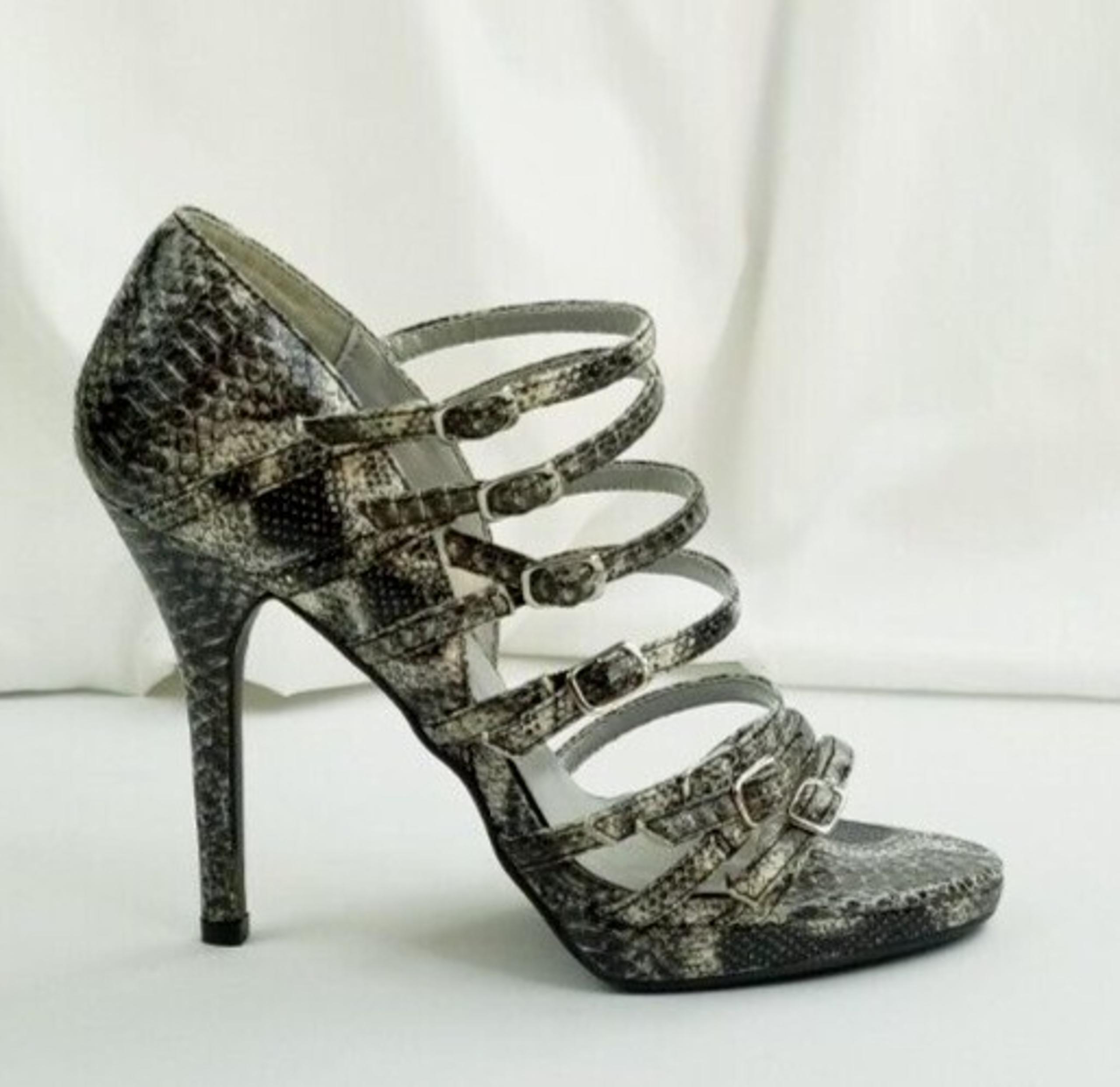 Miss Me 7.5 Womens Animal Print Garnet 3 Strappy Open Toe Stiletto Heel Pumps