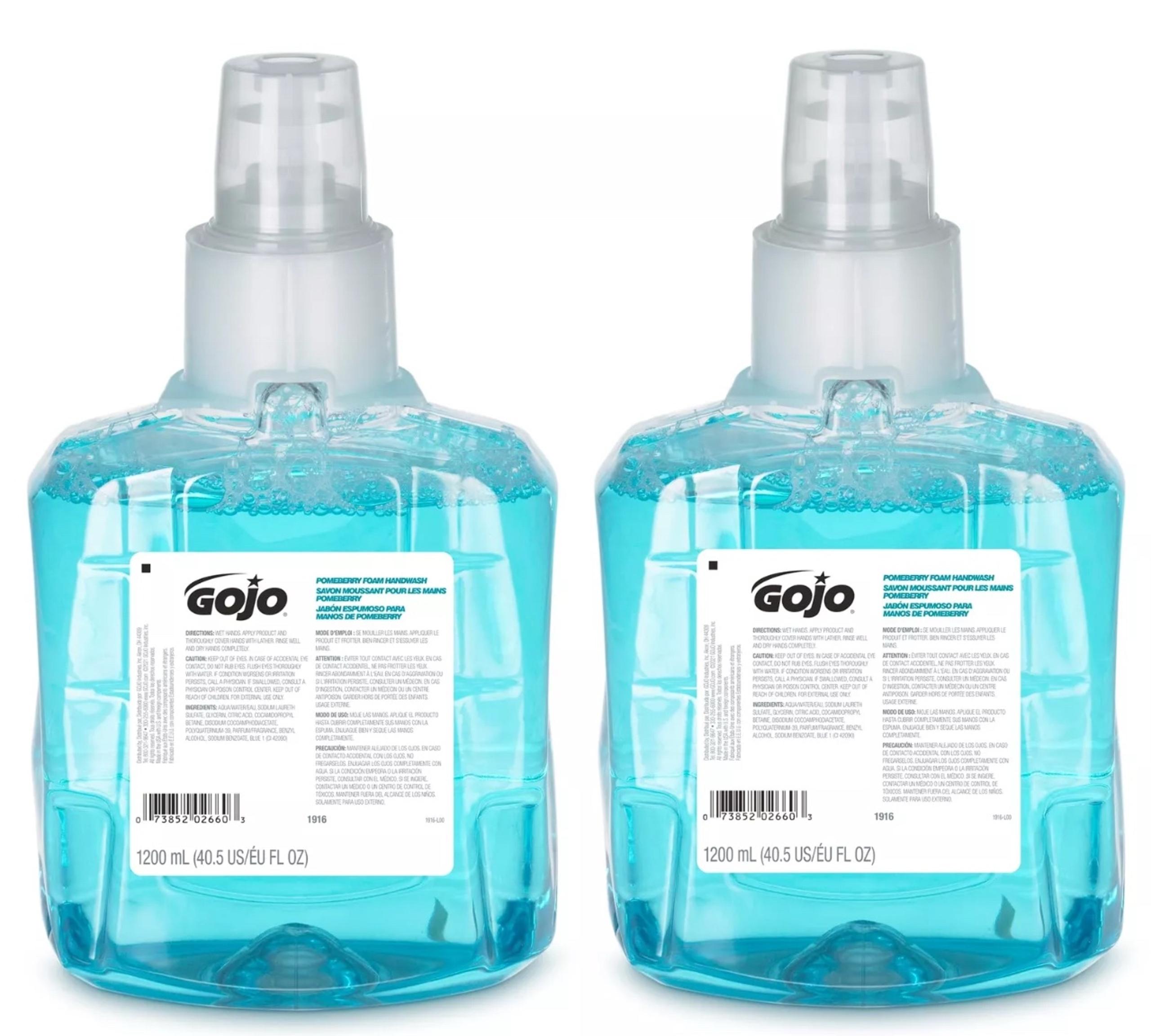 Brand GOJO 1250 ML Pomeberry Certified Hand Cleaner Soap 2 refills