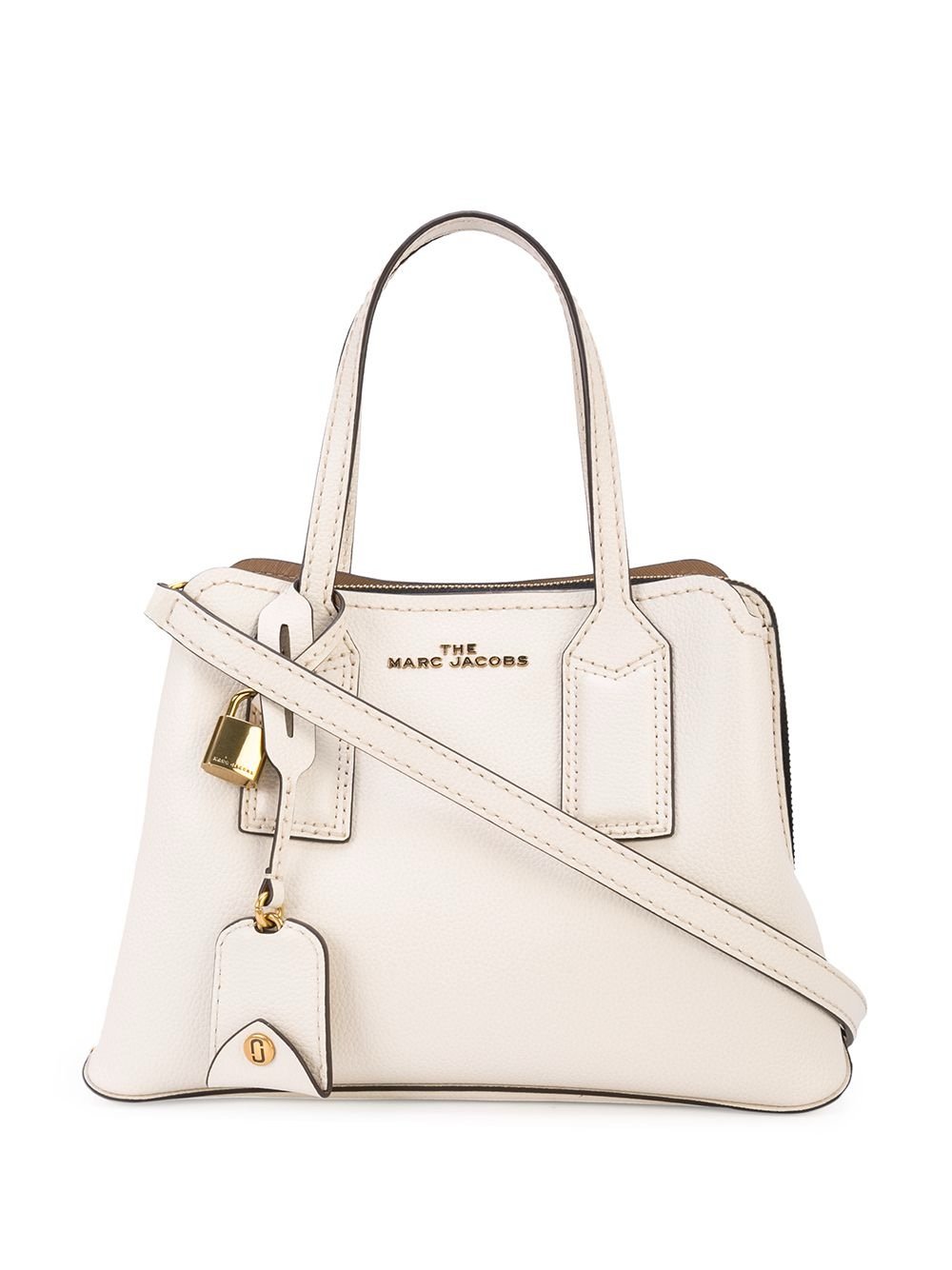 The Editor 29 Marc Jacobs white leather gold hardware hand bag w/crossbody strap