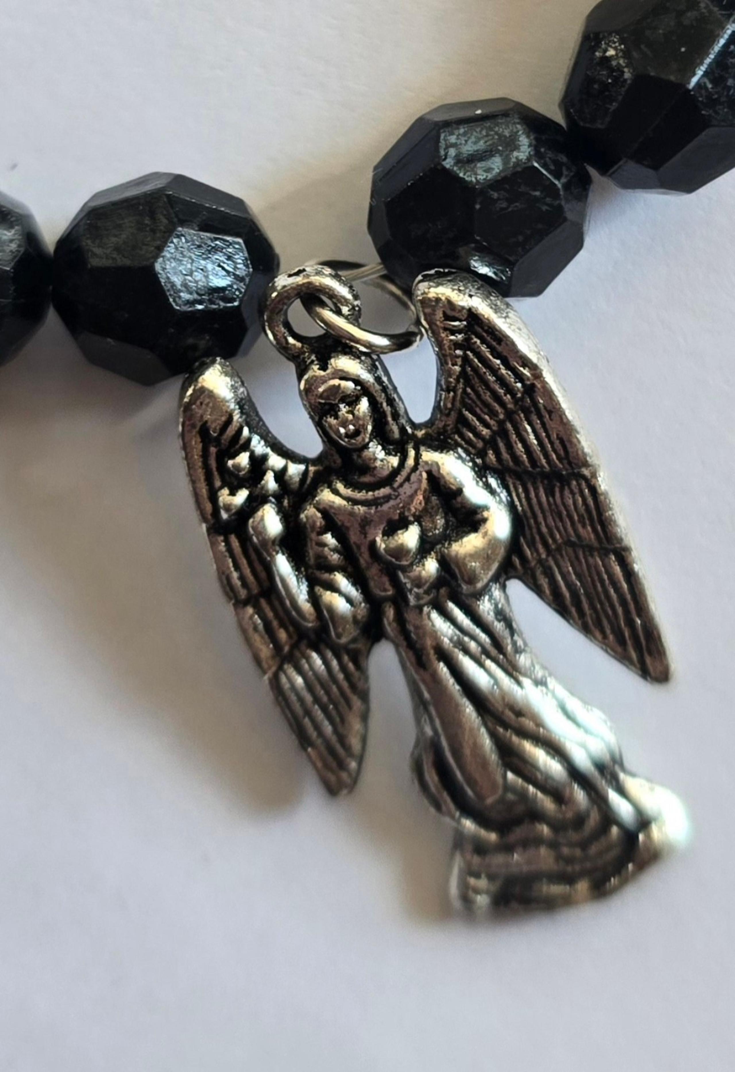 DESIGNER ORIGINAL CREATED GUARDIAN ANGEL CHARM SWAROVSKI  BEAD 1 SIZE BRACELET