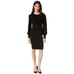 Milly Drama Sleeve Twist Front Dress Black Long Sleeve Back Zip Women Large NWT