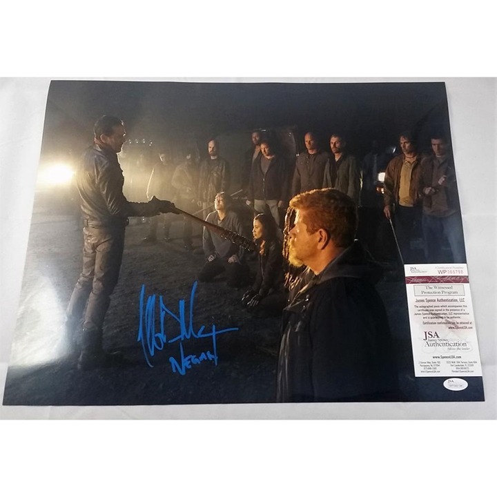 JEFFREY DEAN MORGAN NEGAN SIGNED 16X20 METALLIC PHOTO THE WALKING DE ID: 6524