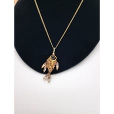 Vintage Gold purple rhinestone Juliana fish pendant