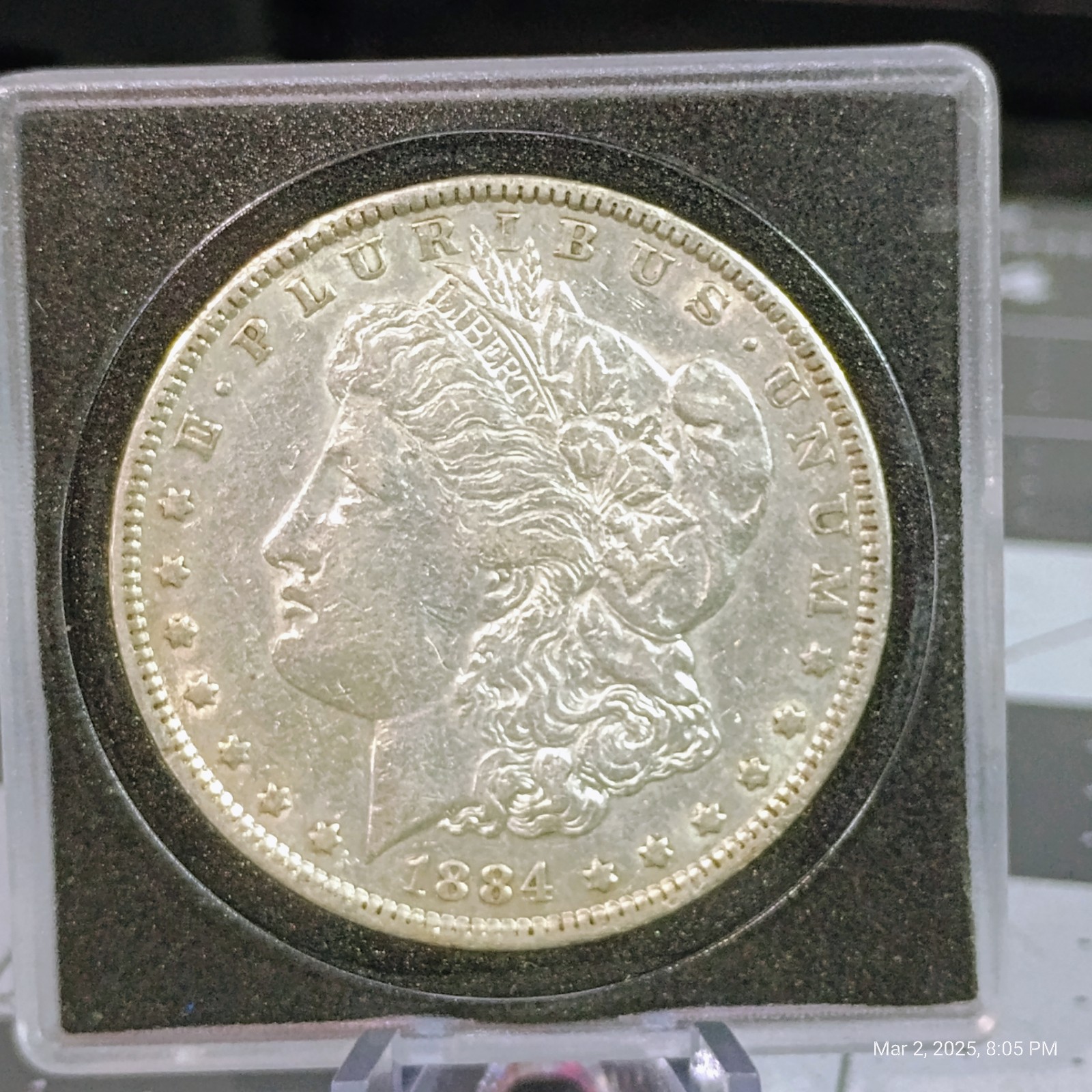 Antique US MINT 1884 Morgan Silver Dollar 1 Coin K#110 24.06G Silver (XF)