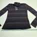 Veronica Beard Audrey Turtleneck Top XS Black Metallic Stripe NEW *SURFACE FLAWS
