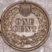 1884 Indian Head Cent Brown Variety Strong Feathers & Liberty USA Genuine Nice