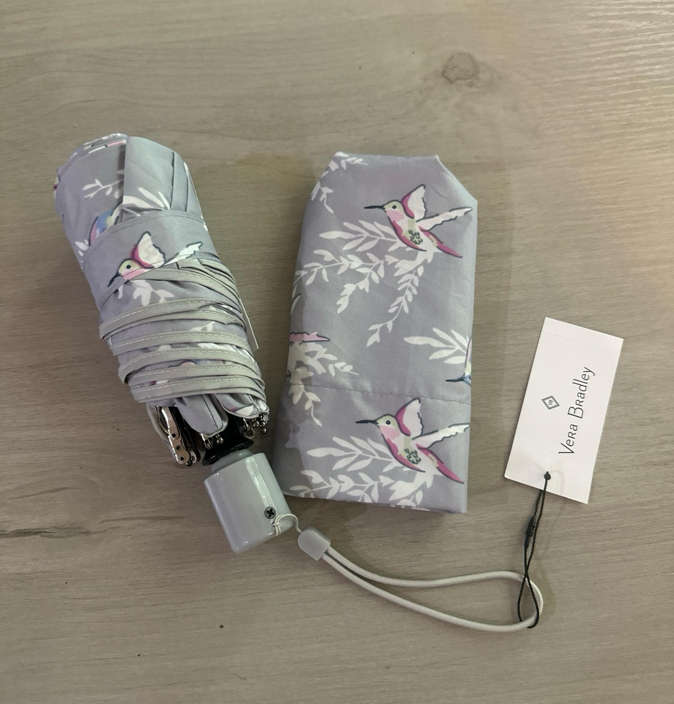Vera Bradley Happy Hummingbirds Automatic Mini Umbrella