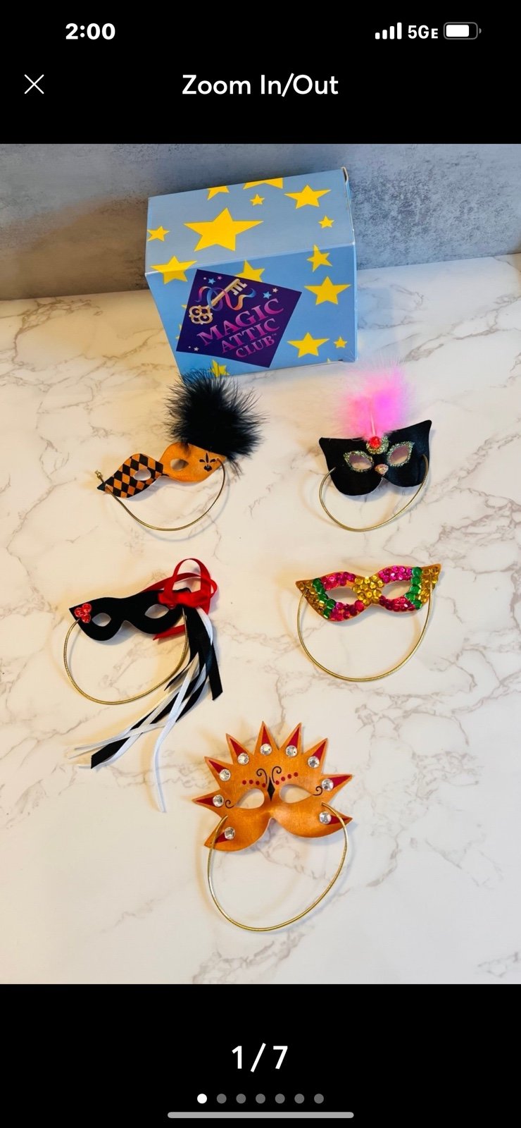 NEW HTF Magic Attic Club doll Megan’s masquerade mask set 5 masks.