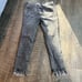 Free People black wash fringe ankle cropped jeans size 28 denim