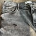 Free People black wash fringe ankle cropped jeans size 28 denim