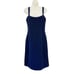 ST. JOHN COLLECTION Womens Sz 8 Navy Blue Horizontal Tiered Pleated Sheath Dress
