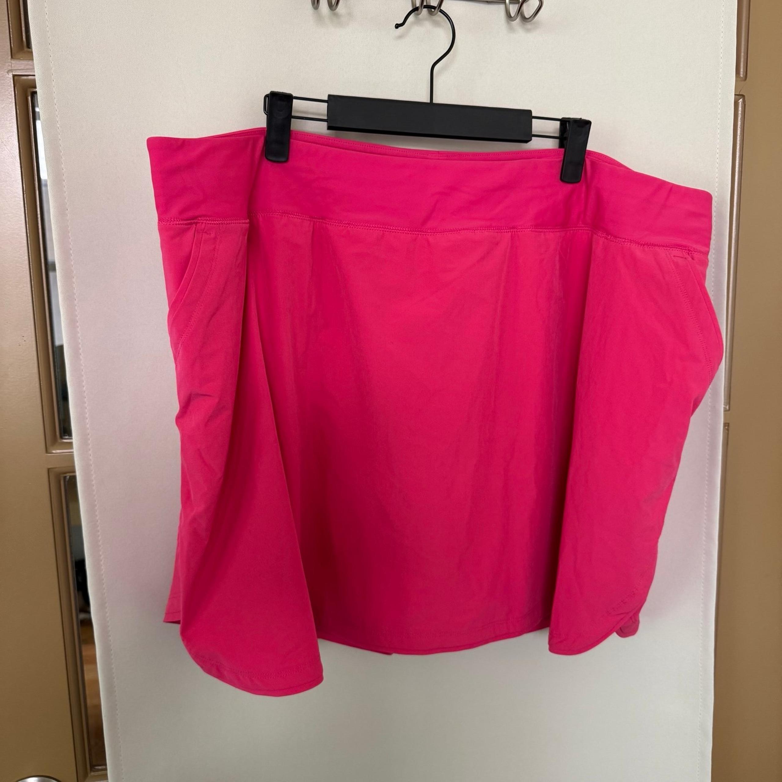 Lands End Womens 26W Bright Pink Athletic Outdoors Skort Skirt Pockets