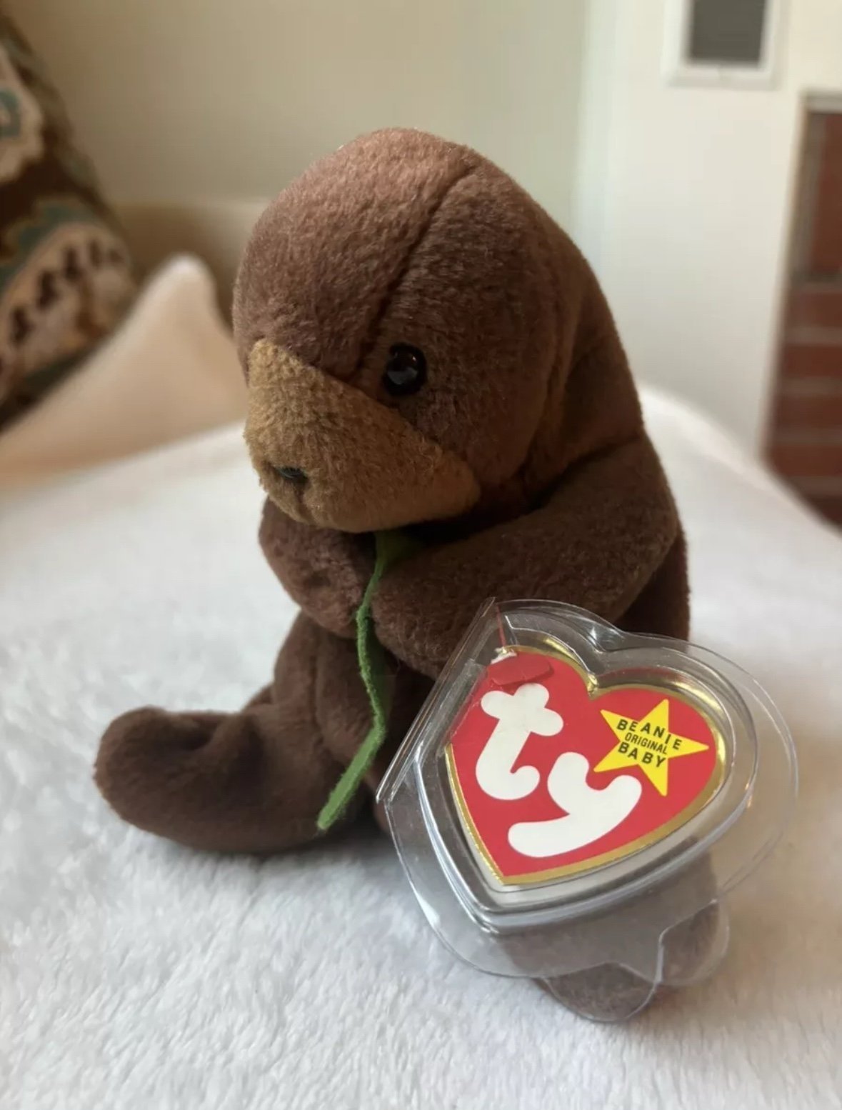 Ty Beanie Babies Seaweed The Otter 1995 Rare With PVC Pellets