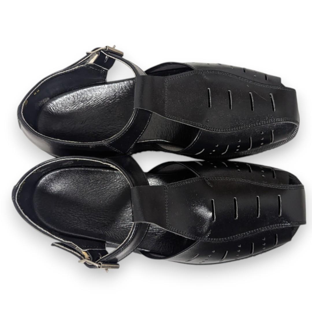 魅力的な Czech New】80's Brand Army Black 25cm Deadstock Sandals Gurkha 靴