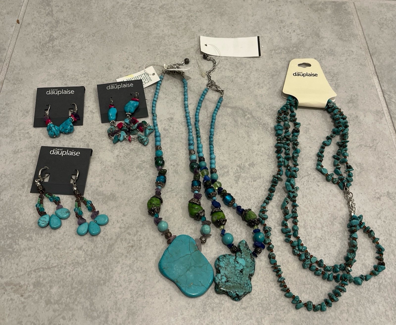 Vintage Turquoise Jewelry Earrings And Necklaces Lot All New
