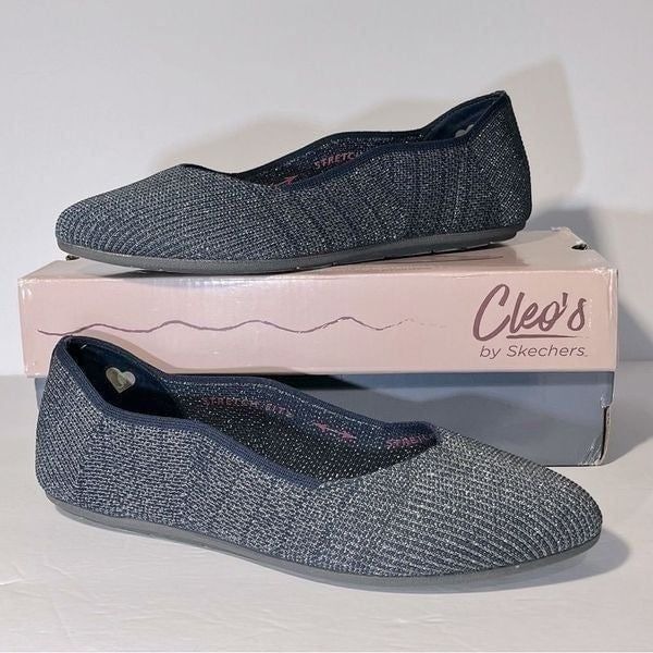 Skechers Cleo 2.0 Shimmering Sparkle Knit Skimmers