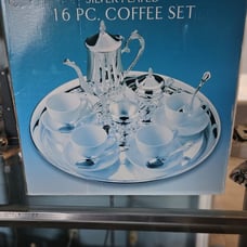 Vintage Godinger Silver Plated 16 Pc Coffee Set On Serving Tray New In Box Origi