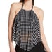 COCO REEF Riviera Dot Aura Mesh Ruffle Crop Tankini Swimsuit Bikini Black 34DD