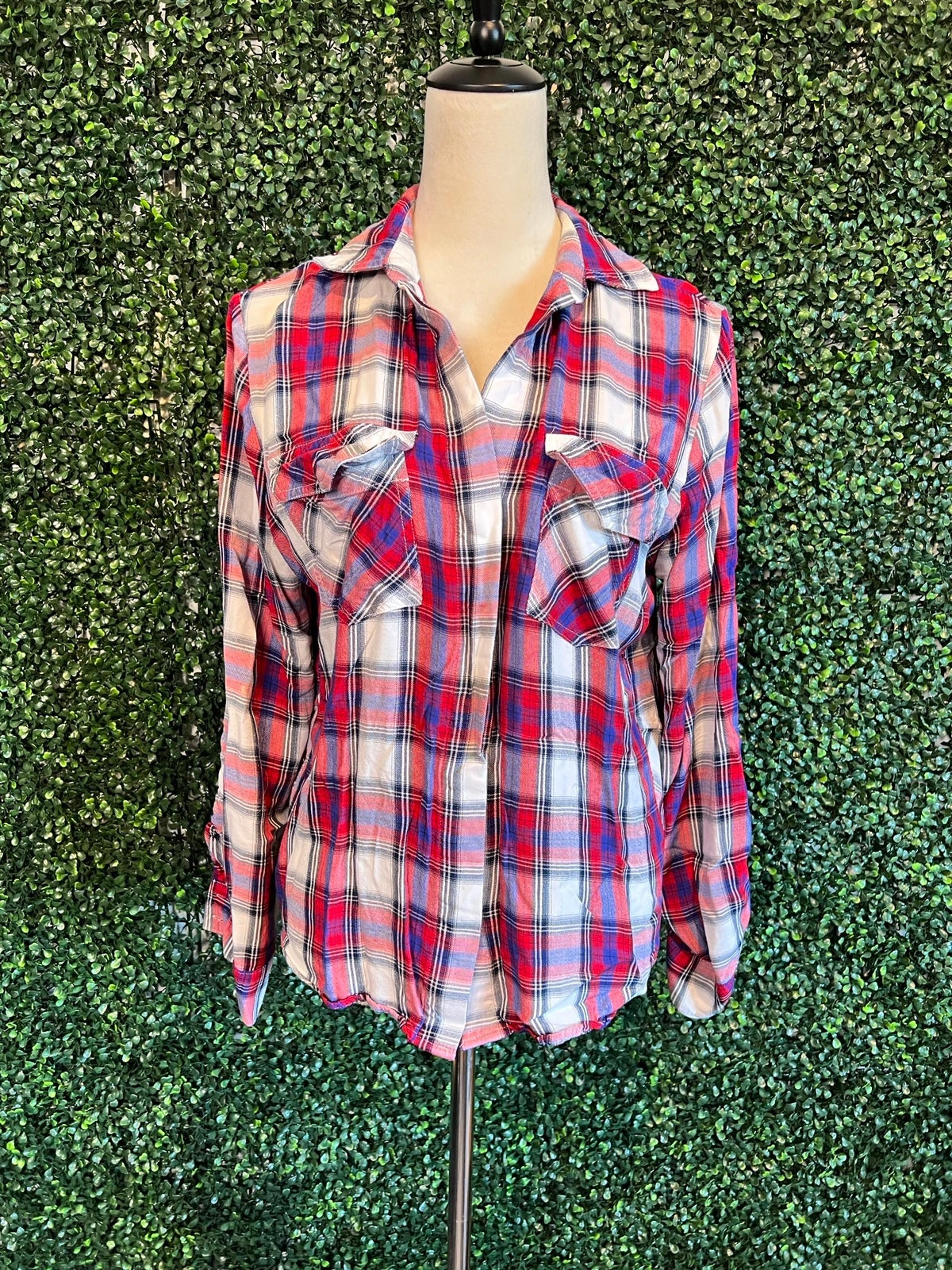 Sam Eldmam Plaid Button Down Shirt Size M