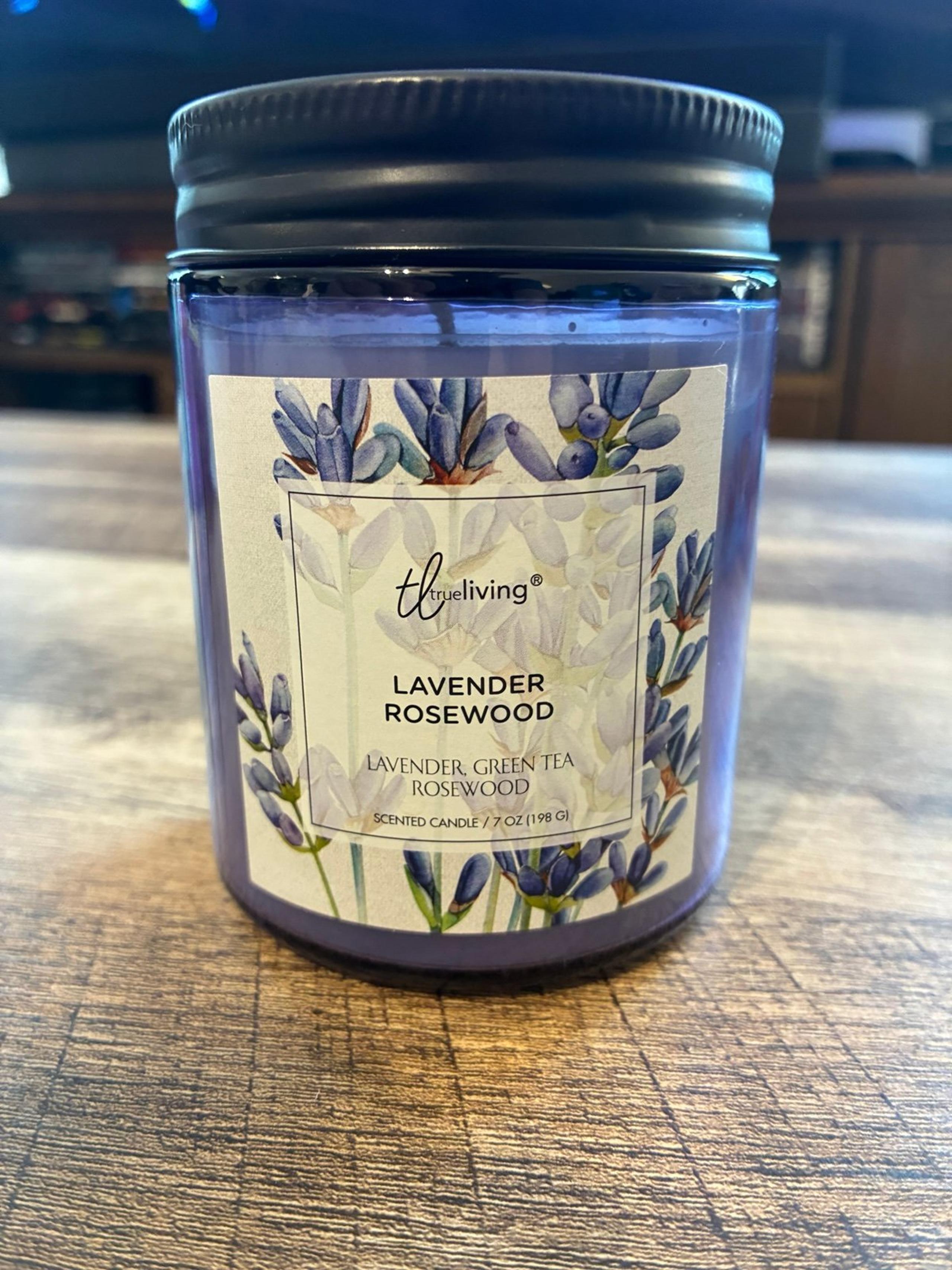 Lavender Rosewood - Green Tea - Purple Candle - Trueliving (Brand New)