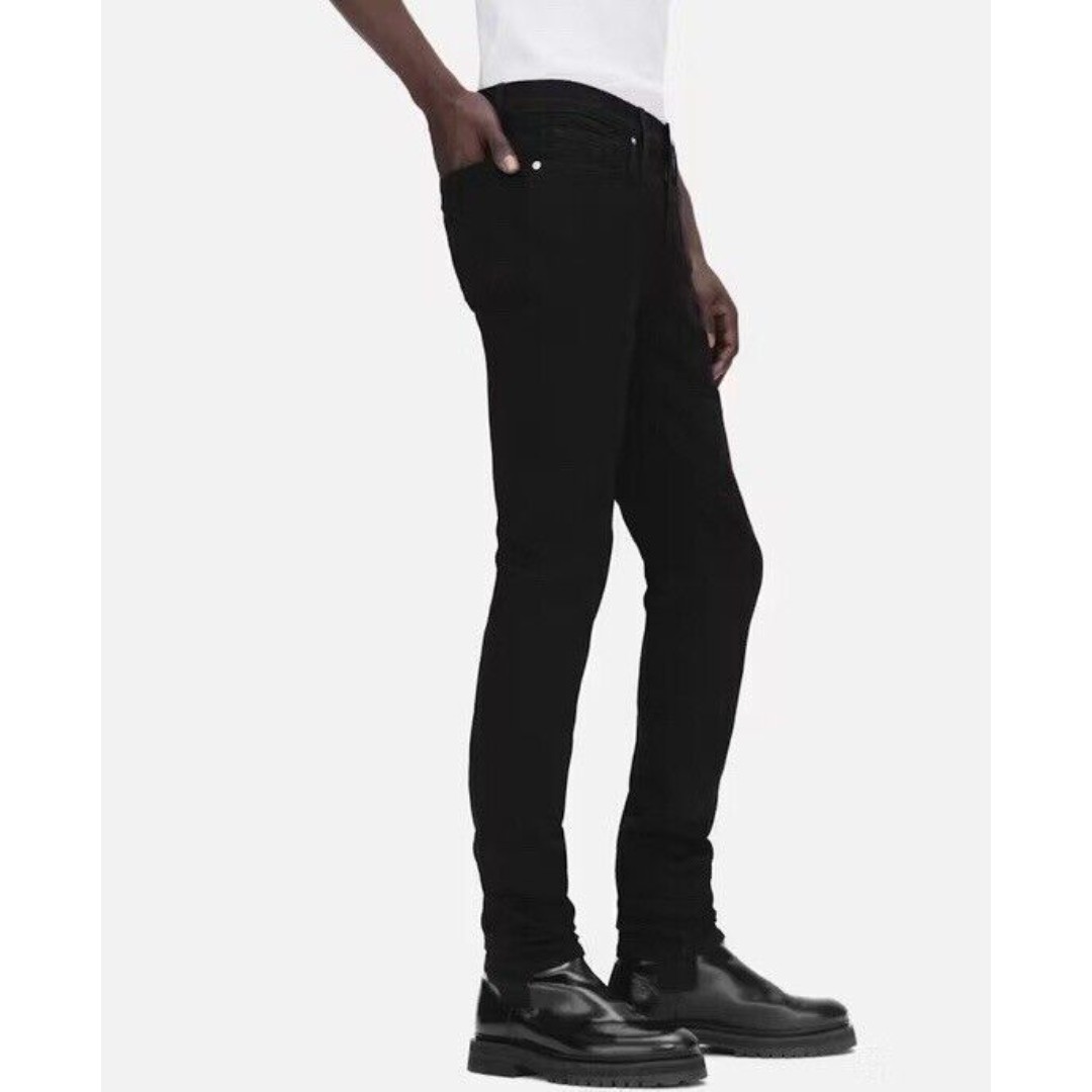 Frame Mens Jeans Sz 30 X 33 Black L’Homme Skinny Denim Mid Rise Pockets
